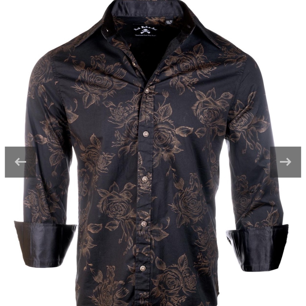 Night out shirt Rose on black